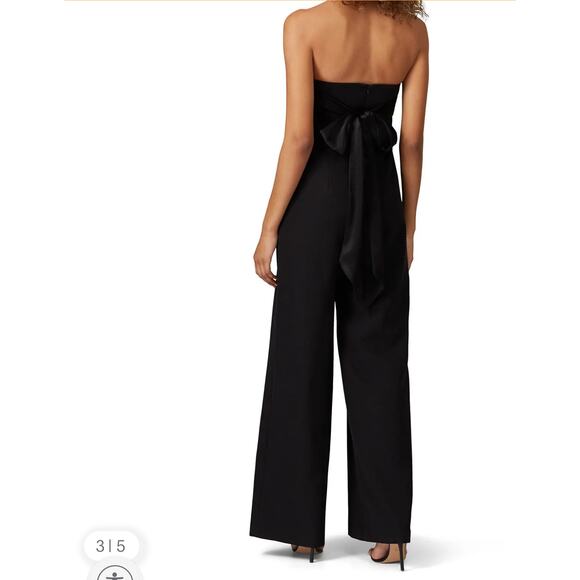 Milly Cady Brooke Jumpsuit Black Strapless Tie Back Cocktail Evening Wide Leg 4 - Picture 2 of 10